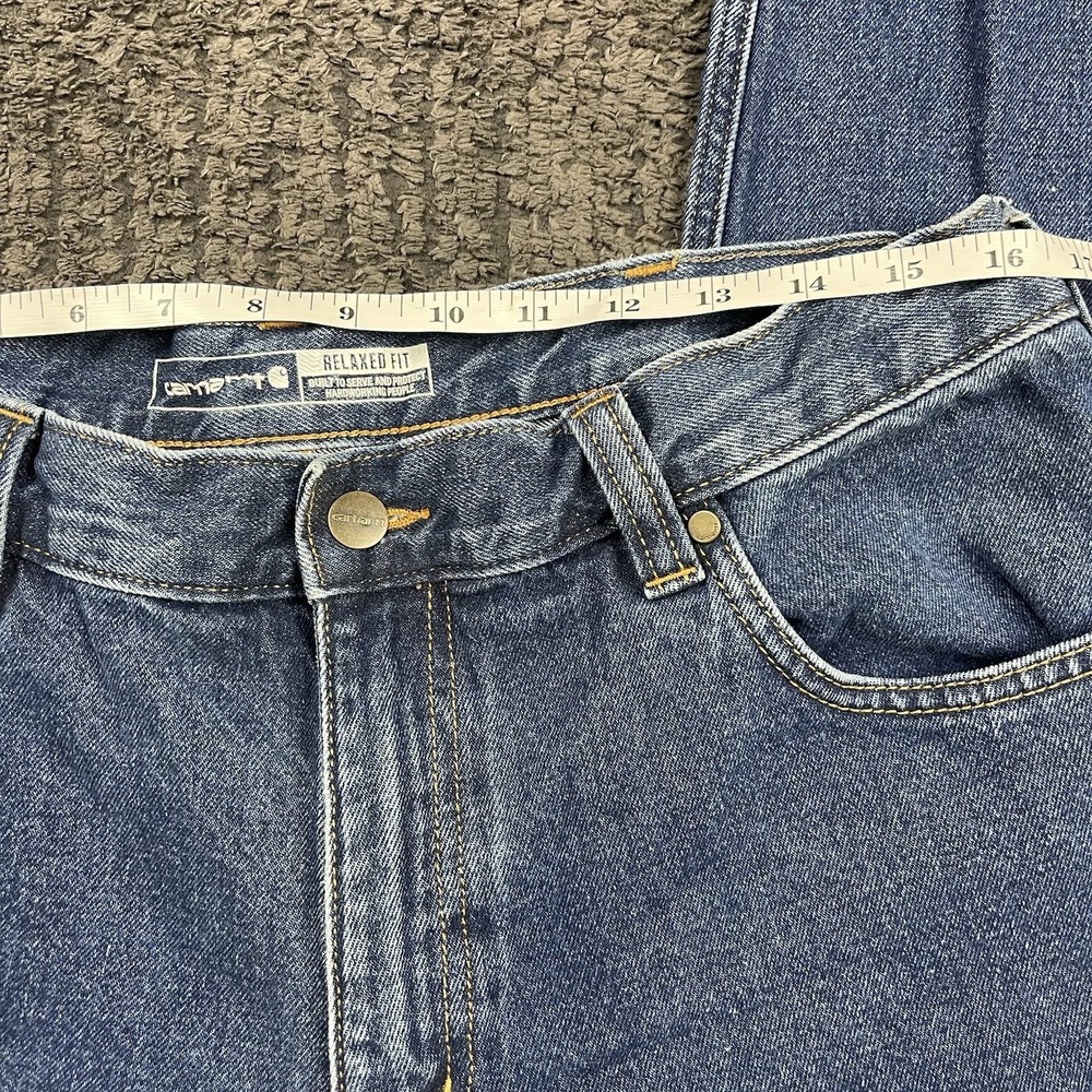 Carhartt Men's 32x29 Jeans Relaxed Fit Blue Denim Workwear Medium Wash - Picture 4 of 7